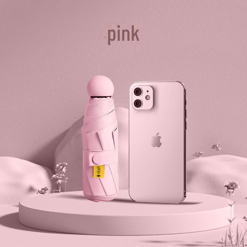 Compact Capsule Umbrella: 50% Foldable, Portable, Pocket-Size for Sunny and Rainy Days