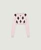 Veni Argyle Crop Cardigan (Pink)