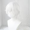 Anime Kaneki Ken Cosplay Wigs Short White Fluffy Wigs Eye Patch Heat Resistant Synthetic Hair Party Role Play