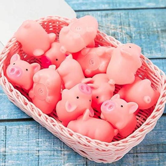 Tvoip 25Pcs/Lot New Cute 5cm/2Inch Dog Toys Pink Screaming Rubber Pig Pet Toys Squeak Squeaker Chew Gift Home Decorations