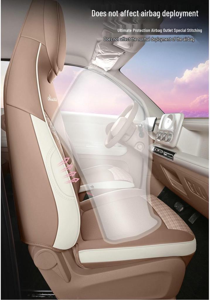 26 Model Wuling Hongguang Mini EV Seat Covers - Macaron Edition, All-Season Cushions