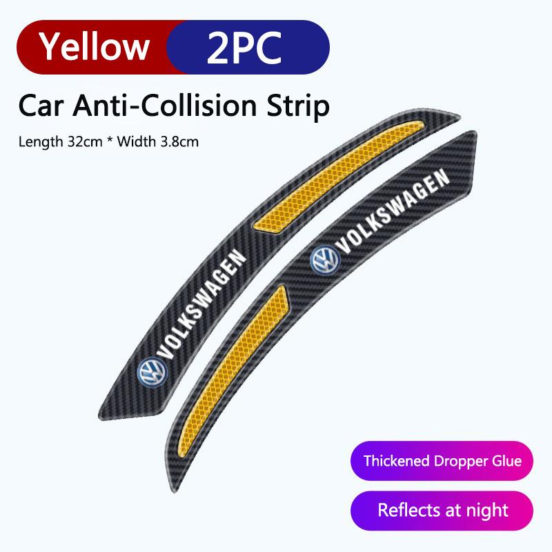 Carbon Fiber Car Sticker Reflective Warning Safety Tape Anti Collision Stickers For VW Volkswagen MK4 Bora Golf Jetta Passat GTI ze1