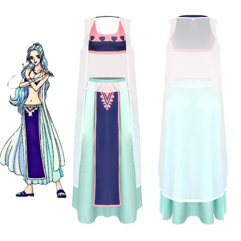One Piece Vivi Cosplay Costume Full Set Street Style Anime Dress, Xs-xxxl