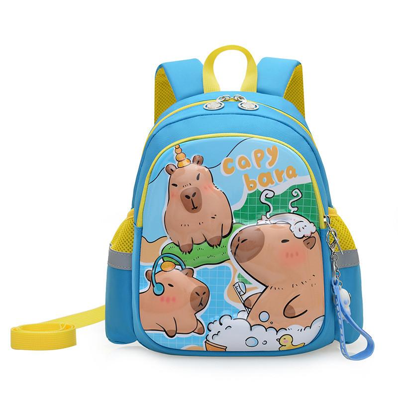 Cartoon Childrens Capybara School Backpack With Breathable Oxford Fabric