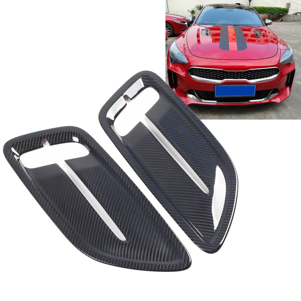 2 Pcs Engine Hood   Vent Cover Carbon   Front Upper Bonnet Hood   Outlet Cover Replacement for     2018 to 2023