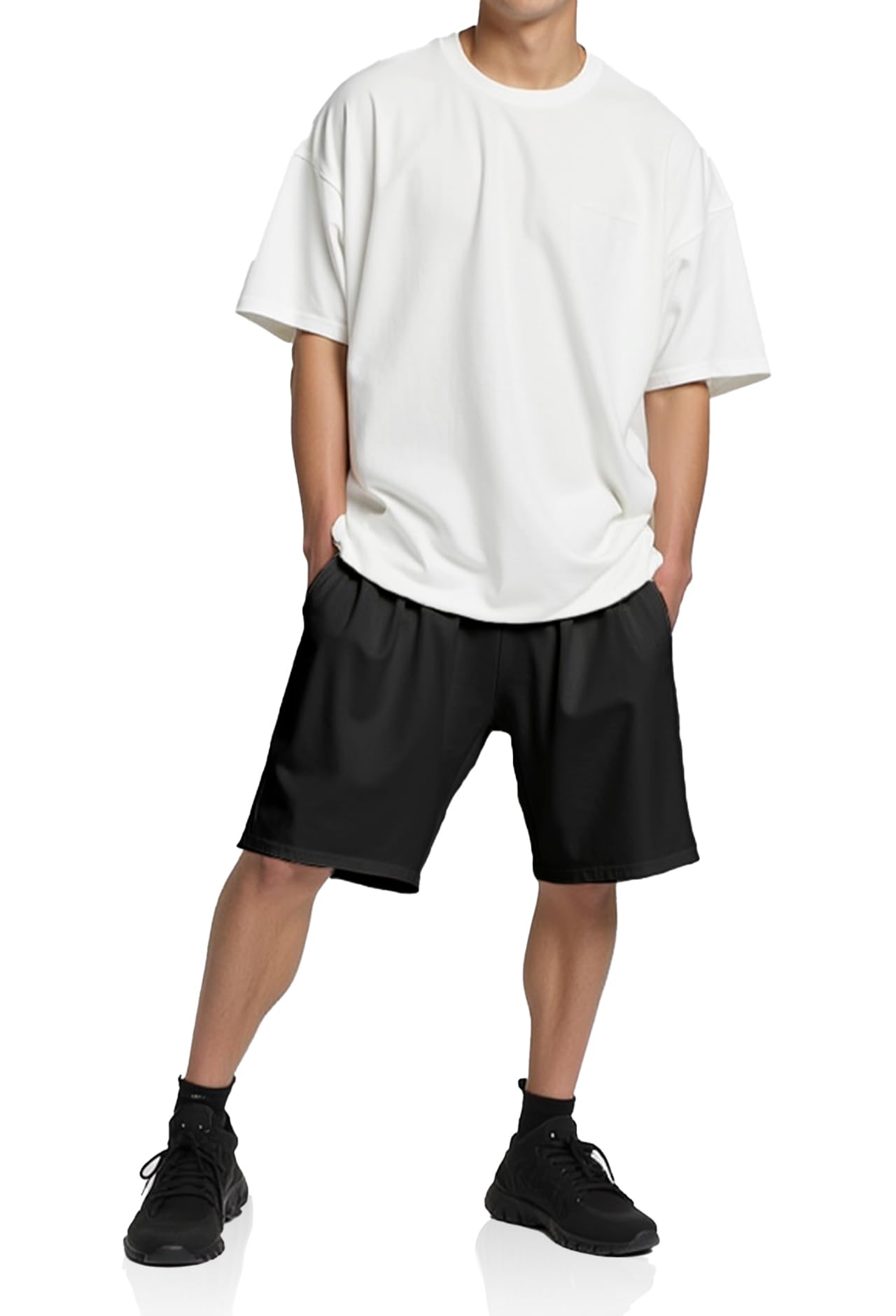 

Gemma Plus Гладкий и Удобный Домашний Костюм Плюс Футболка Джерси с Коротким Рукавом и Однотонный Размер Простой и Крутой Мужской Комплект, Лето, Размеры, Шорты, Цвет, белый