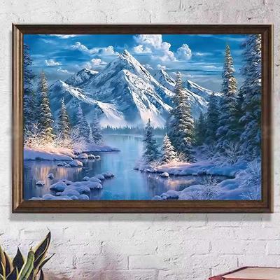 DIY Diamond Painting Beautiful Snow Mountain Cross Stitch Kit Mosaic Art Diamond Painting Full Circle/Square Diamond Home Decoration