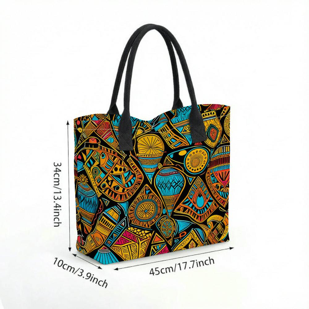 Bohemian Pattern Tote Bag Casual Large Capacity Shopping Handbag
