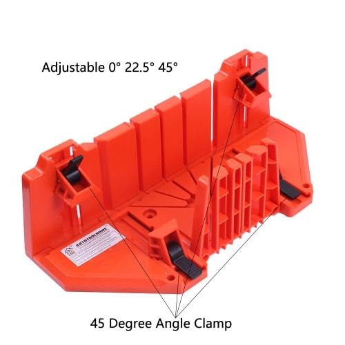 AUTOTOOLHOME Miter Box, Clamp-Type Miter Box, 3-Angle Cutting, 90 Horizontal, 45 Horizontal, and 22.5 Horizontal, for 2x4s, Compatible with Wood, S
