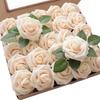 25pcs Artificial Flowers Fake Flowers Roses W/stem For DIY Wedding Bouquets Centerpieces Arrangements Party Home Decorations