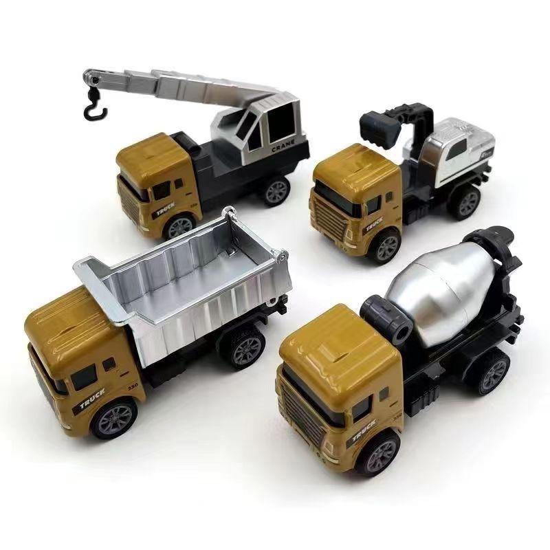 Alloy Simulation Construction Vehicle Children'S Toy Excavator Bulldozer Roller Forklift Crane Boutique Machine Pull Back Truck
