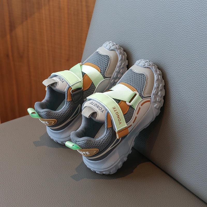 Girls shoes 2025 new early autumn children's mesh Velcro dad shoes girls breathable sports mesh shoes medium and old children