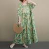DIMANAF New 2026 Summer Beach Women Plus Size Lady Long Dress Loose Oversize Vintage Maxi Floral Print Cotton