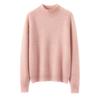 Women's Half-High Neck Cashmere Sweater - Raglan Sleeve, Colored Dot Yarn, Fashionable & Versatile for Autumn/Winter.