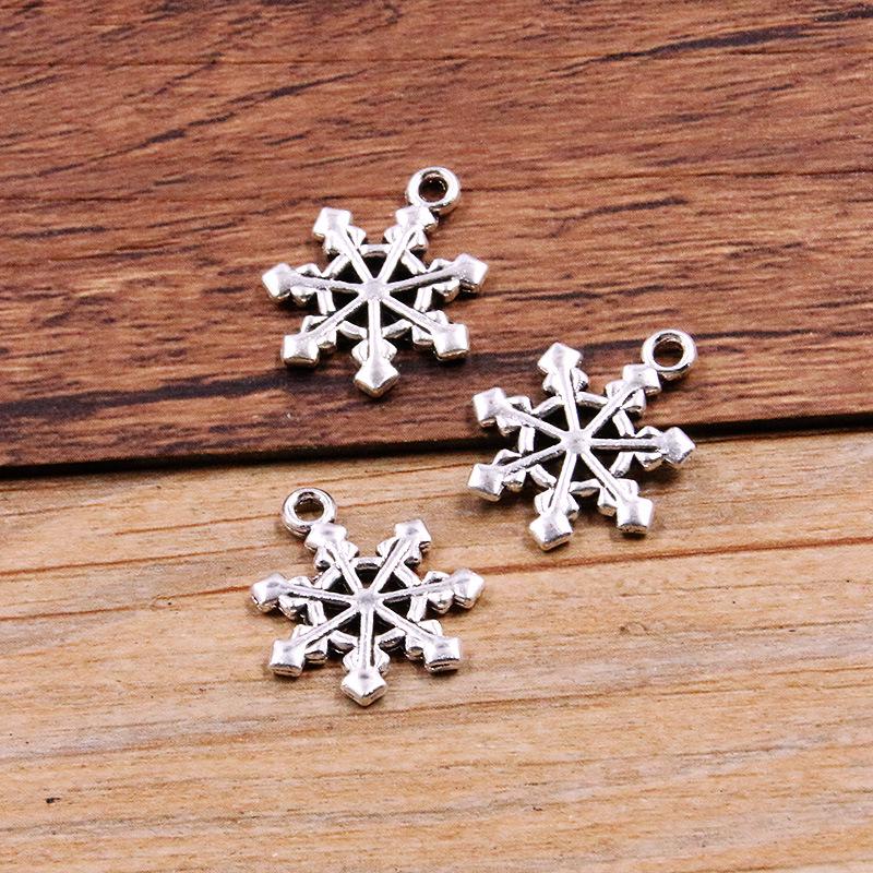 

12 DIY Рождественских подвесок-снежинок из цинкового сплава для украшений, сумок, телефонов и ожерелий