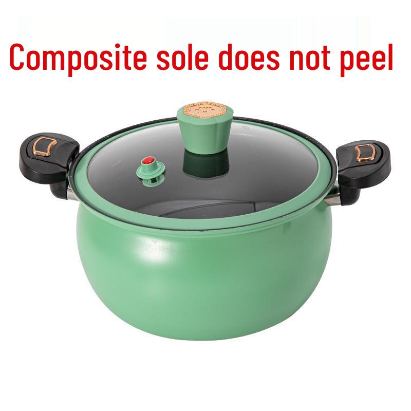 Large Capacity Non-Stick Micro-Pressure Cooker with Maifan Stone, Pumpkin Design, Ideal for Stews and Soups