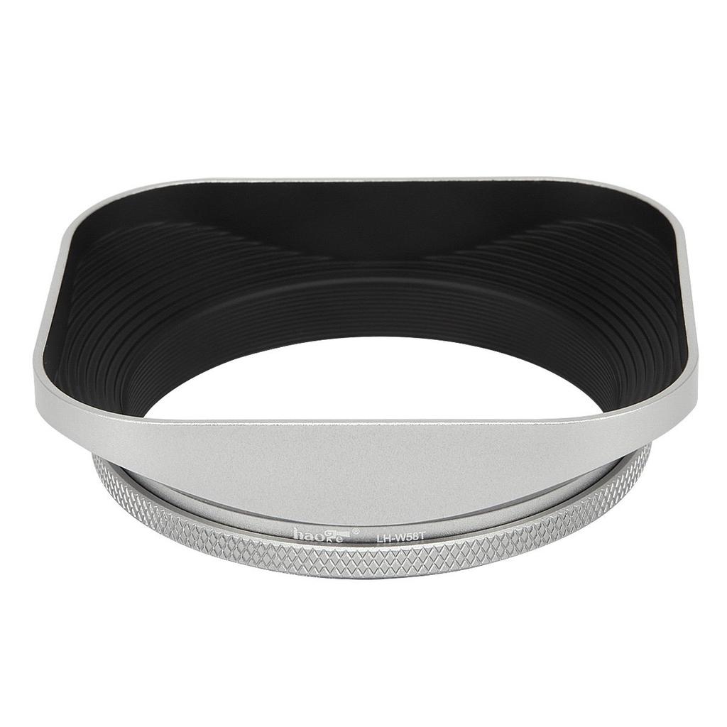Haoge 58mm Square Metal Mount Lens Hood Shade Cap for 58mm Canon Nikon Leica Leitz Zeiss Voigtlander Nikkor Fujifilm Olympus Lenses and Other 58mm
