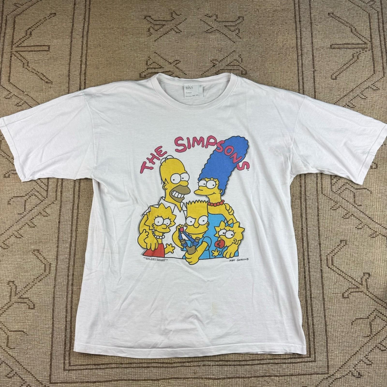 Vintage 1990 The Simpsons Tv Matt Groening T Shirt Size Large XXL