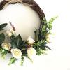 Artificial Flower Wreath for Front Door, Wall Hanging Outdoor Spring Flowers