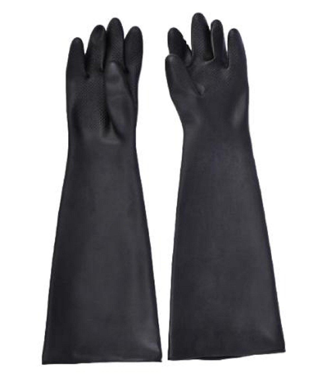 UREGISH Rubber Gloves, Long Gloves, Safety, Thick, For Work, Plating, Sandblasting, Chemical Use, Cleaning, 55cm