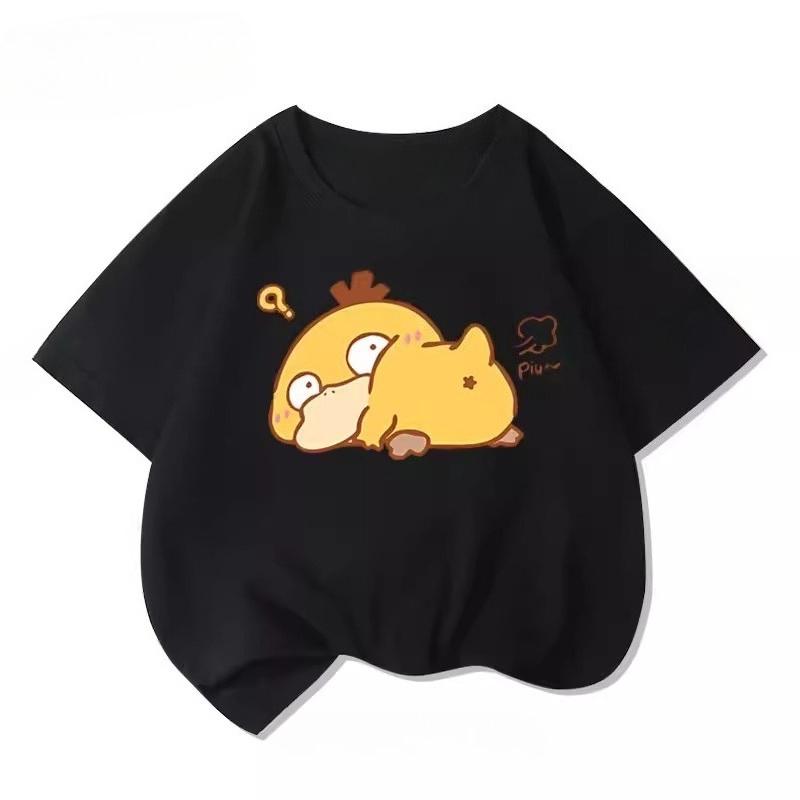 Potdemiel Summer New Pikachu Print Childrens Cotton TShirt Boys and Girls Comfortable and Breathable Childrens TShirt
