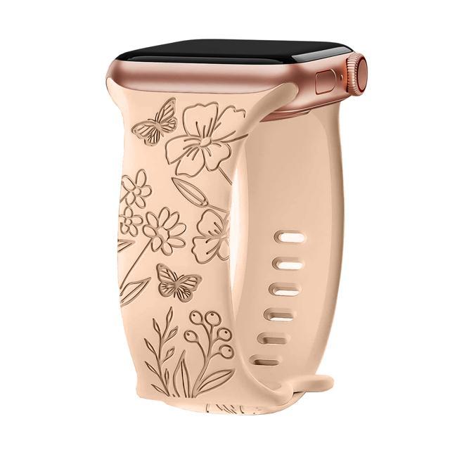 Blumenmuster Band Weiches Silikonarmband für IWatch Ultra 3 2 49mm 46 45 44 42 41 40 38 Mm für Apple Watch Serie 11 10 9 8 6 SE7