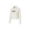 Casual Sports Gold Logo Thickened Fleece Lined Short Knitted Fabric Hooded Sweatshirt Women's White (Unisex) Sweatshirts 847673 73
