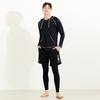 Beijigelleu Men'S Hooded Zip-Up Rash Guard Beach Shorts Water Leggings Set Bem-W916Y