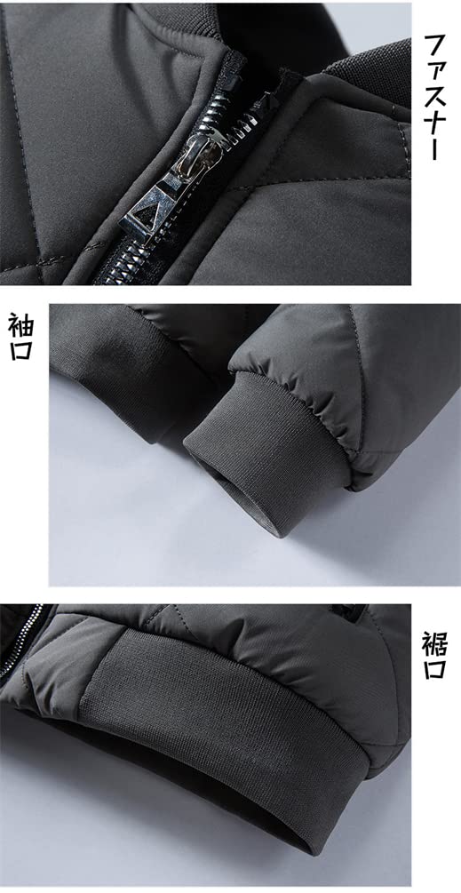 ZHENGTU Men's Quilted Down Jacket with Fleece Lining, Warm Outerwear, Solid Color, Warm Jacket, Plus Sizes Available, Fall/Winter (Black, 3XL)