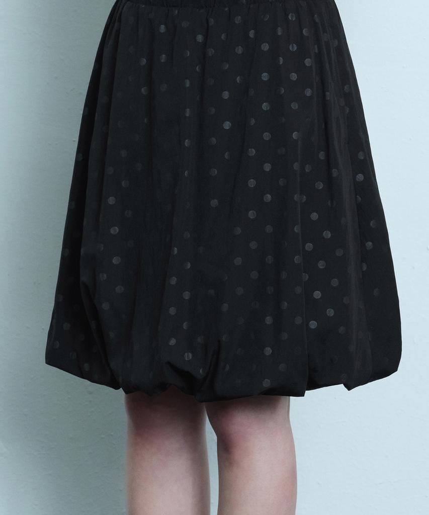 Musinsa Standard Woman Women'S Polka Dot Balloon Knee-Length Skirt [Black]