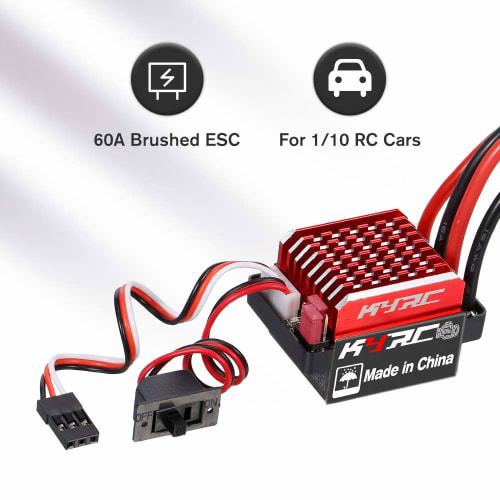 GoolRC 60A ESC RC Car ESC Brushed Electric Speed ??Controller 6V/2A BEC for 1/10 Scale Traxxas TRX-4, Trx-6, D90, HSP, Redcat, RC 4WD, Tamiya Axial SC
