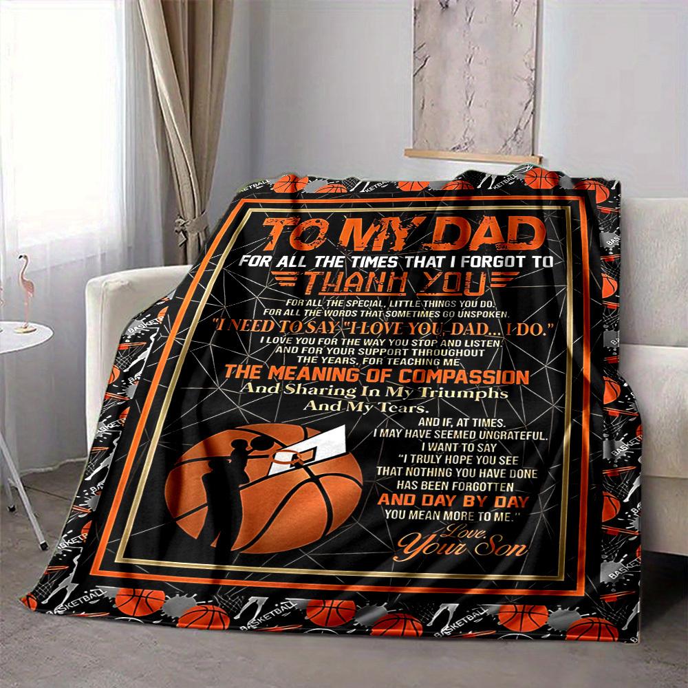 1pc To Dad Envelope Blanket, Lightweight Flannel Throw For Sofa, Bed, Travel, Camping, Livingroom, Office, Couch, Chair, And Bed,