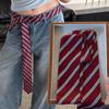 Fashion Lengthen Red Striped Tie American Waistband Jeans Shirt Accessories Multi-functional Personality Headband Scarf Belts