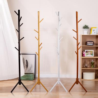 Simple Solid Wood Coat Hanger for Household Living Room Bedroom Coat Hanger Simple Solid Wood Floor Coat Hanger