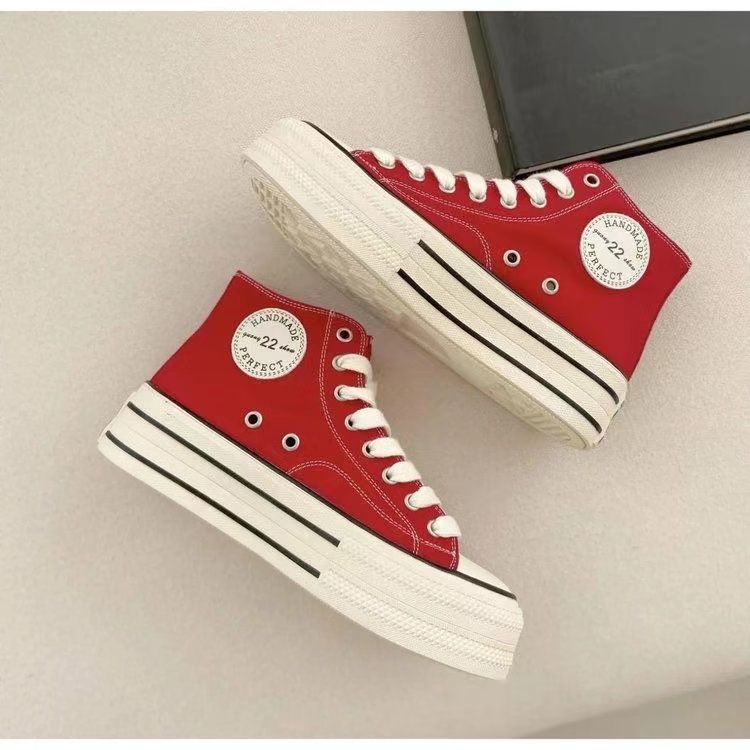 Canvas Shoes Women's Casual Autumn New High-top Small Inner Heightening Platform Shoes Board Shoes