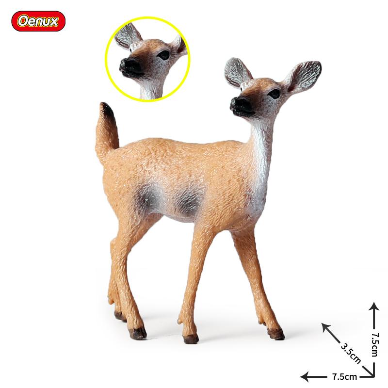 Oenux Mini Christmas Trees Cedar Woodland Animals Cake Toppers Accessory Fox Deer Rabbit Squirrel Antelope Model Decor Kids Toy