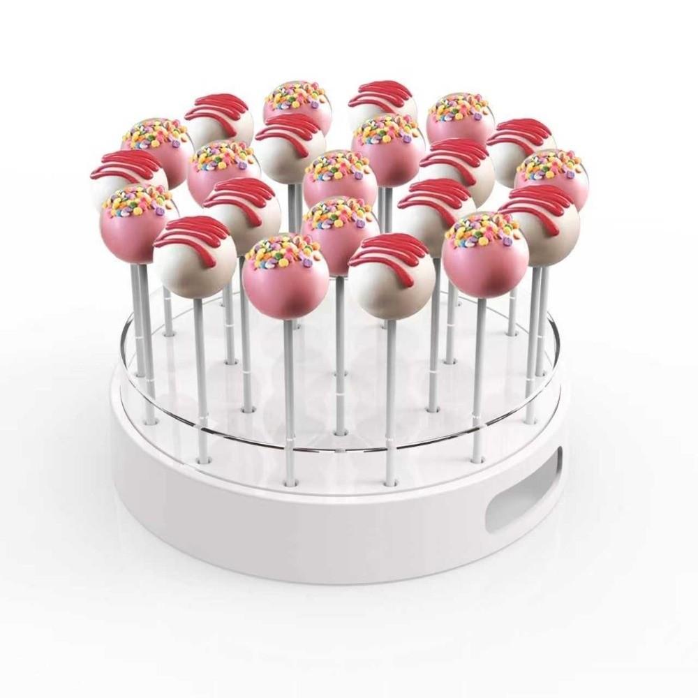 Candy Holder 22-Hole Cake Pop Stand Clear Acrylic Round Dessert Stand Versatile Elegant Lollipop Stand Birthday Party