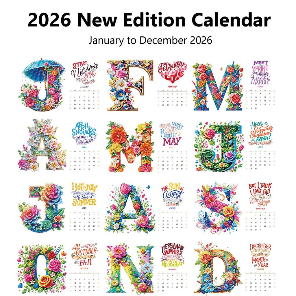 2026 Gem Art Desk Calendar 12-Month Planning Decoration, Personal Time Management Planner Goals Appointments Organizer