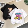Summer Clothes for Boys and Girls, Short Sleeved T-shirts, Summer New Styles, Teddy Bear Printed Girls' Tops, Children's Clothing Trend