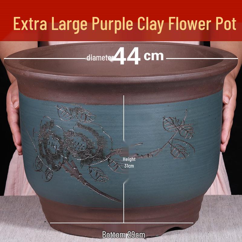 Extra Large Purple Clay Tall Flower Pot 2025 - Cylindrical Ceramic Design