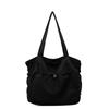 Fashion Drawstring Handheld Cloth Bag Women's Large-capacity Simple Casual Shopping Shoulder Bag Lightweight Student Class Tote Bag