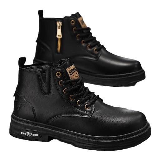 Martin Boots Men's Autumn and Winter 2024 New British Style High-top Heightening Non-slip, Waterproof and Wear-resistant Medium-top Tooling Shoes