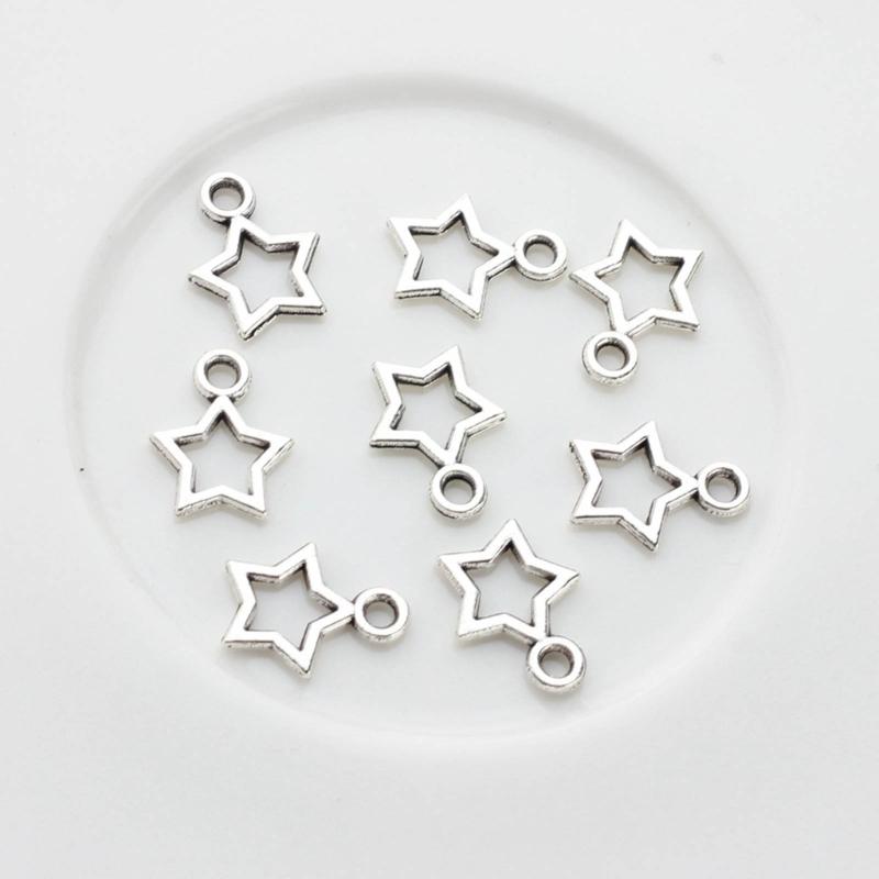 Popular Alloy DIY Accessories Hollow Five-Pointed Star Pendant DIY Handmade Bracelet Necklace Earring Clip Materials