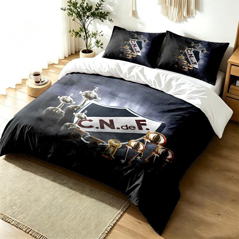 Club Nacional Football 3pc Duvet Cover Set Simple Modern Bedding Set Wrinkle Resistant Soft Fabric All Season Use a Perfect Gift