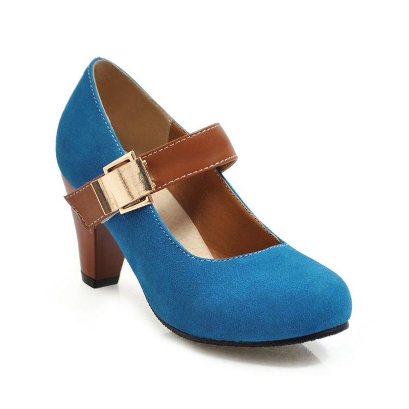 Custom Mary Jane Pumps Shoes Women 2025 New Autumn Thick Heel 7.5cm Contrast Color Office Lady Work Shoes Female Pumps WSH5249