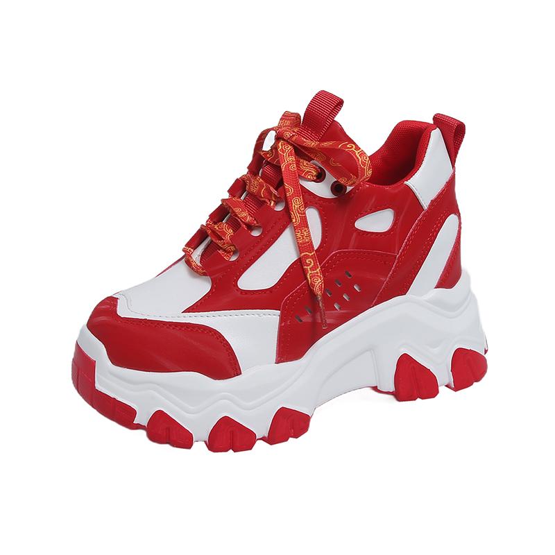 Fashion 7cm New Women High Top Sneakers Height Increasing Platform Casual Dad Shoes Spring Thick Sole Breathable Mesh Sport Shoes Woman