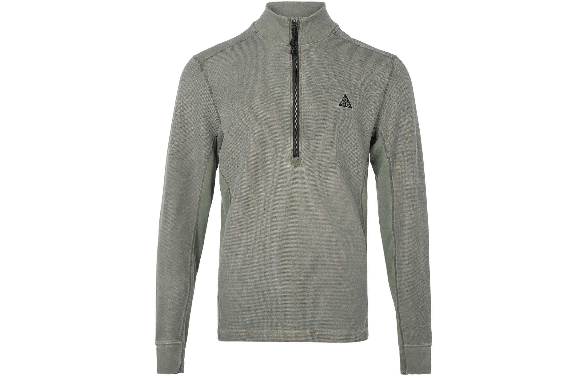Nike ACG T Shirts Men s Gray Stand Collar Moderate Straight Fit DM6223-325 M