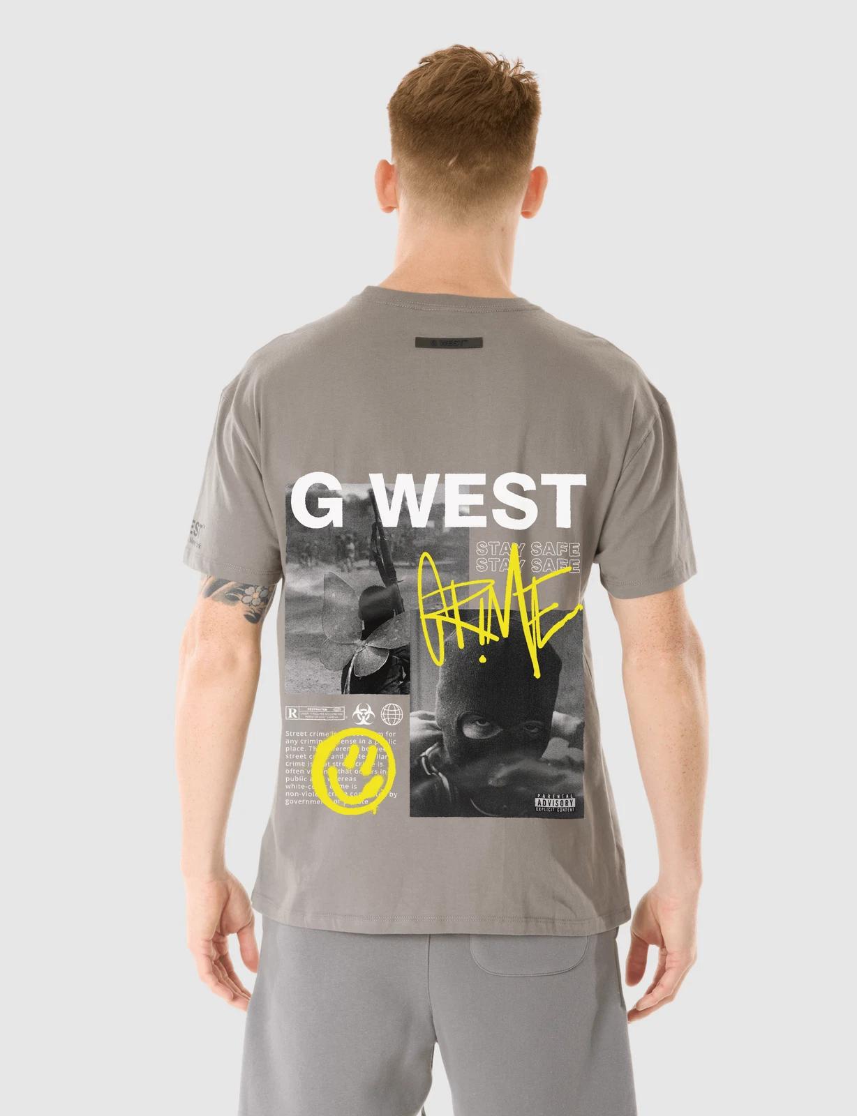G WEST SKI MASK T-SHIRT - CHARCOAL GRAY 2XL