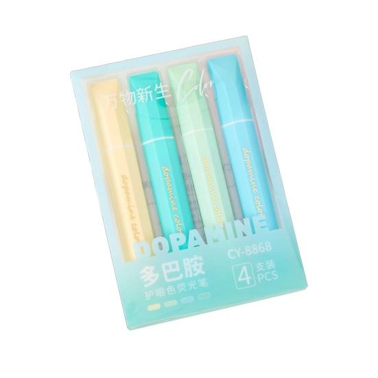 4Pcs Soft Tip Highlighter Set with Large Ink Capacity Pastel Eye-Care Markers Smooth Writing Highlighter Pen for Journaling Notes Cute School Supplies