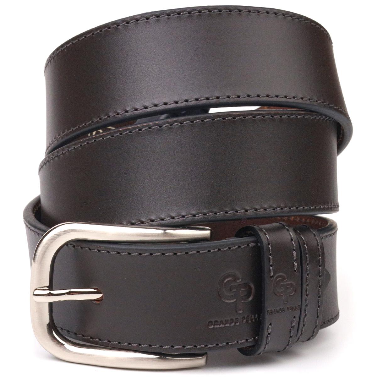 

Красивий чоловічий шкіряний ремінь GRANDE PELLE Leather Belt 21460 Коричневий